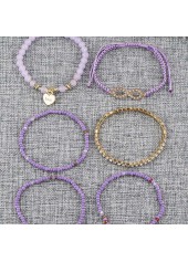 Light Purple Heart Beaded Alloy Bracelets | thumb picture 