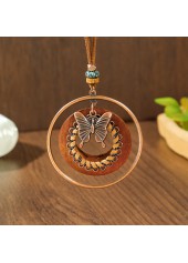 Dark Coffee Butterfly Alloy Detail Necklace