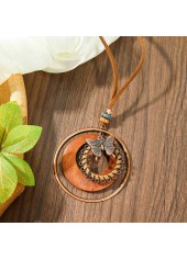 Dark Coffee Butterfly Alloy Detail Necklace | thumb picture 