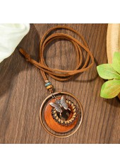 Dark Coffee Butterfly Alloy Detail Necklace | thumb picture 