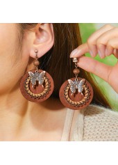 Dark Coffee Butterfly Alloy Detail Earrings | thumb picture 