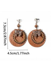 Dark Coffee Butterfly Alloy Detail Earrings | thumb picture 