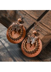 Dark Coffee Butterfly Alloy Detail Earrings | thumb picture 