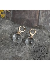 Silvery Color White Glass Detail Earrings | thumb picture 