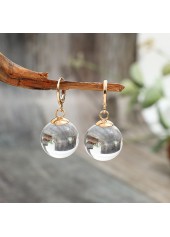 Silvery Color White Glass Detail Earrings | thumb picture 