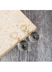 Silvery Color White Glass Detail Earrings | thumb picture 