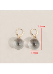 Silvery Color White Glass Detail Earrings | thumb picture 