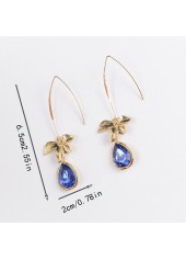 Blue Droplet Orchid Design Alloy Earrings | thumb picture 
