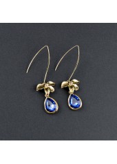 Blue Droplet Orchid Design Alloy Earrings | thumb picture 