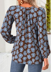 Multi Color Frill Floral Print Long Sleeve Blouse | thumb picture 