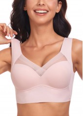 Light Pink Color V Neck Bra