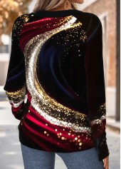 Multi Color Tummy Coverage Ombre Long Sleeve T Shirt | thumb picture 