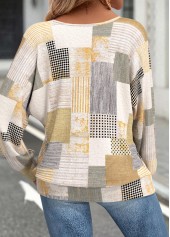 Light Yellow Tummy Coverage Geometric Print T Shirt | thumb picture 