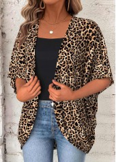 Tummy Coverage Leopard Half Sleeve Light Cardigan | thumb picture 