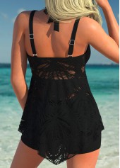 Tummy Coverage Black V-Neck Tankini Top-No Bottom