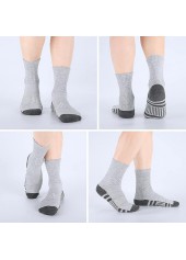 Grey Striped Blend Mid Calf Socks | thumb picture 