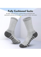 Grey Striped Blend Mid Calf Socks | thumb picture 