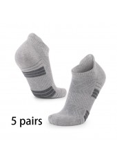 Grey Striped Cotton Detail Sports Socks