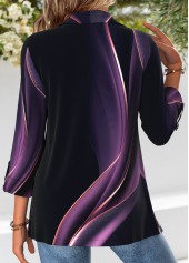 Purple Tummy Coverage Ombre 3/4 Sleeve Square Neck Blouse | thumb picture 