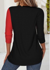 Wine Red Tummy Coverage Geometric Print T Shirt | thumb picture 