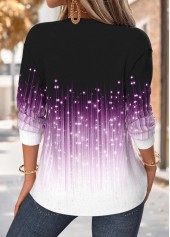 Violet Tummy Coverage Ombre Long Sleeve Split Neck Sweatshirt | thumb picture 