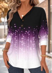 Violet Tummy Coverage Ombre Long Sleeve Split Neck Sweatshirt | thumb picture 
