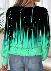 Cyan Tummy Coverage Ombre Long Sleeve T Shirt | thumb picture 