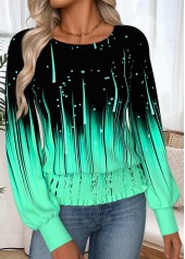 Cyan Tummy Coverage Ombre Long Sleeve T Shirt | thumb picture 