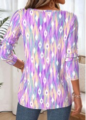 Multi Color Tummy Coverage Tribal Print T Shirt | thumb picture 