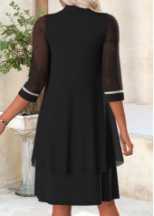Black Tummy Coverage 3/4 Sleeve Dress and Cardigan | thumb picture 