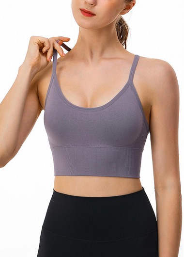women clothes image of Dusty Purple Scoop Neck Sports Bra