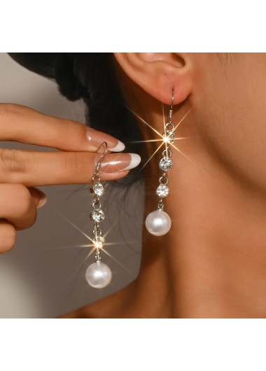 women clothes image of Silver Color Round Alloy Detail Earrings
