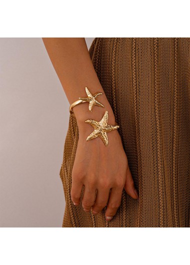 women clothes image of Golden Color Starfish Metal Detail Bangle