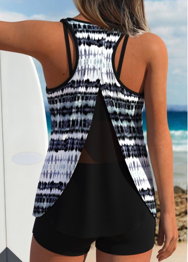 women clothes image of Tummy Coverage Tie Dye Print Purple Top and Shorts