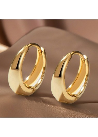 women clothes image of Golden Round Design Stainless Steel Earrings
