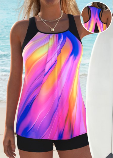 women clothes image of Tummy Coverage Ombre Pink Tankini Top and Bra