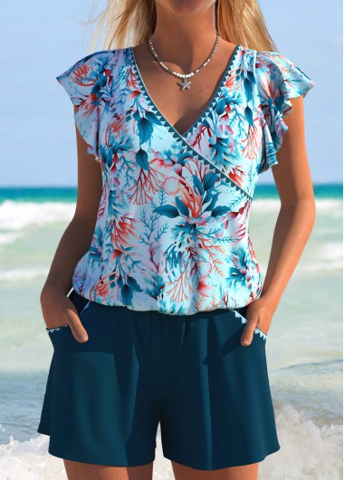 women clothes image of Tummy Coverage Marine Life Print One Piece Swimwear