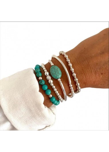women clothes image of Mint Green Alloy Turquoise Beaded Bracelets