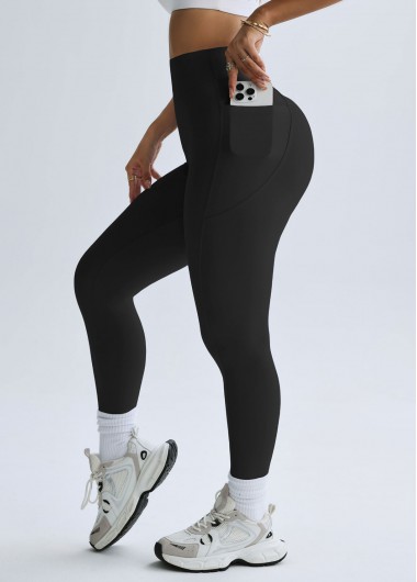 women clothes image of Black Skinny Elastic Waist High Waisted Leggings