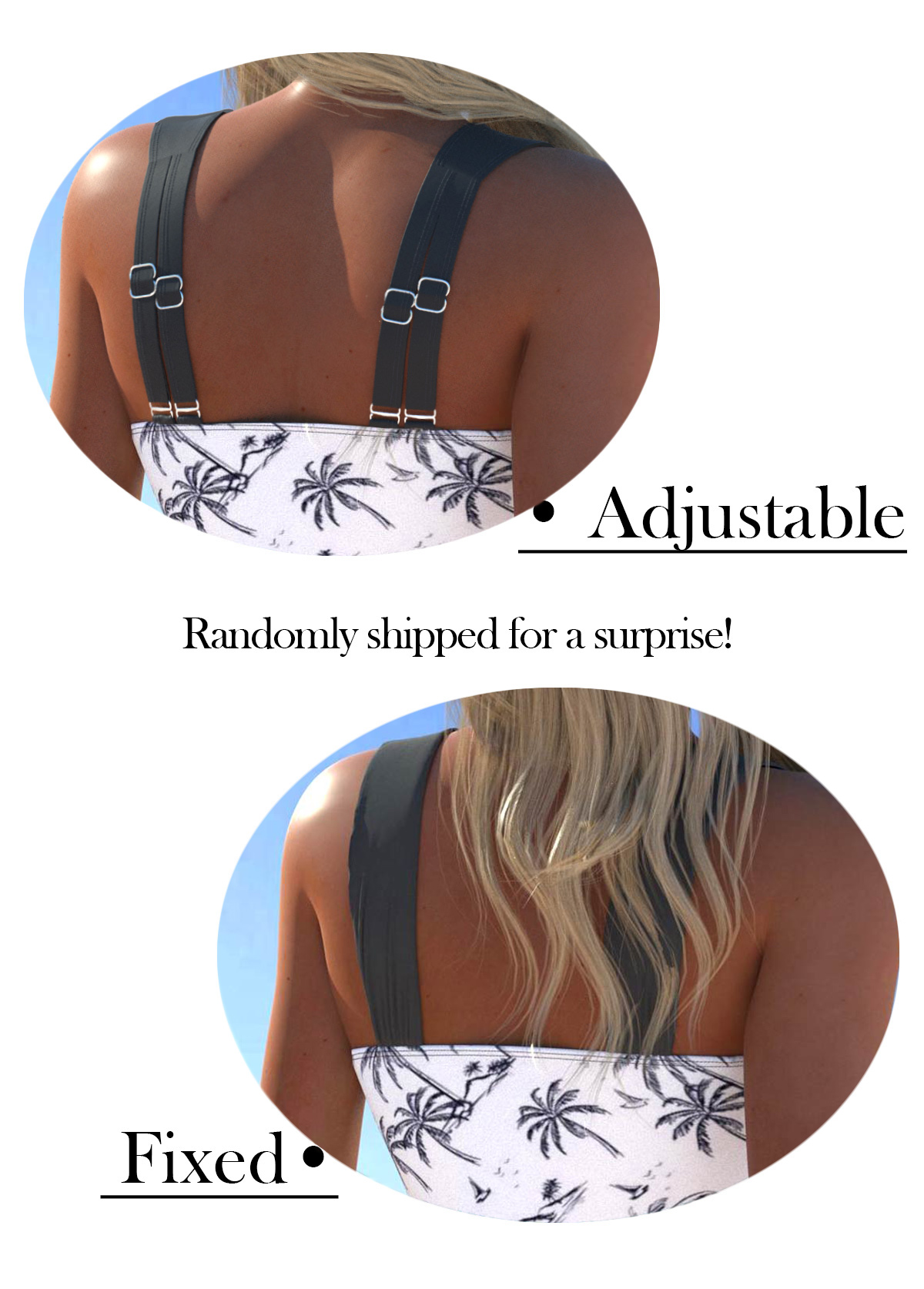 Surplice Tropical Plants Print White Swimdress and Shorts | picture 