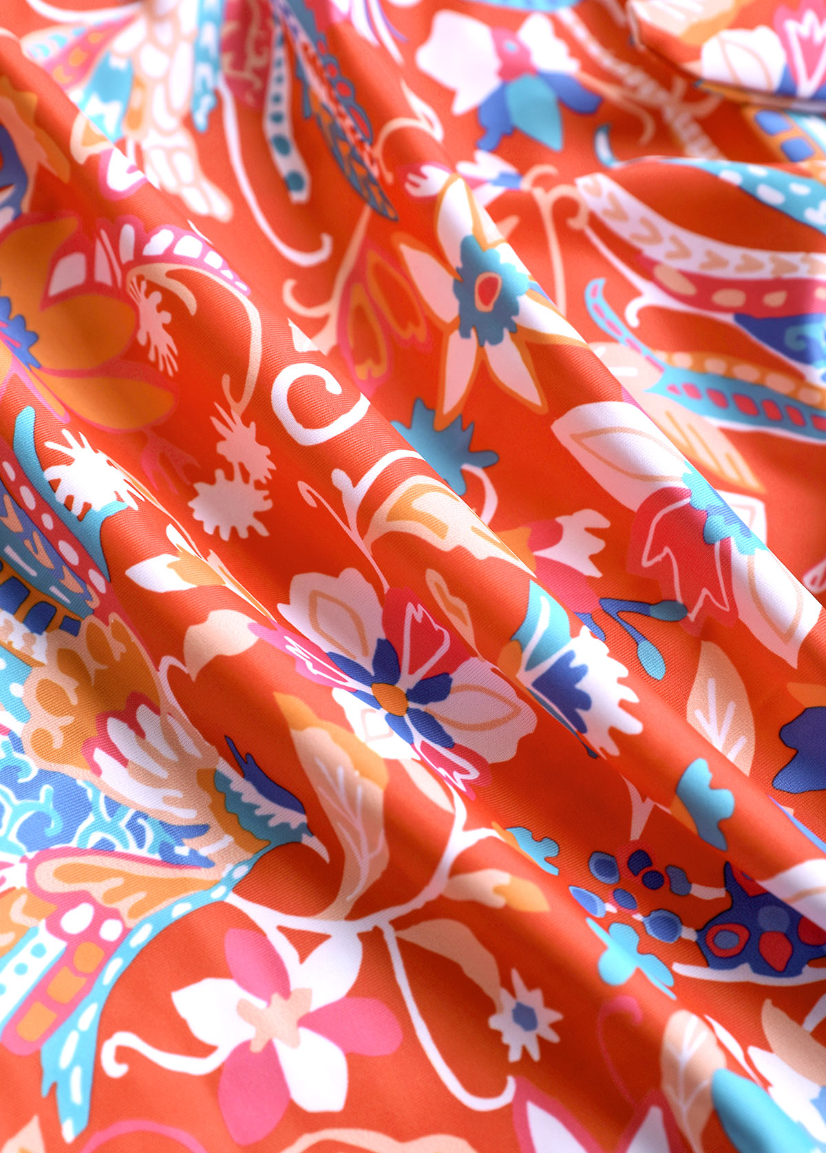 Tie Floral Print Coral One Piece Swimdress | picture 