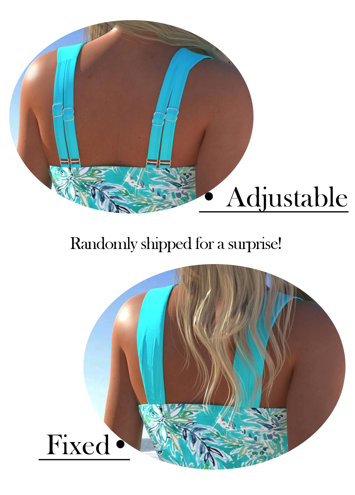 Plus Size Mid Waisted Surplice Cyan Tankini Set | picture 