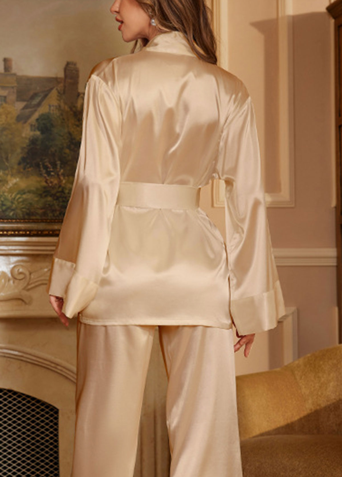 Champagne Long Sleeve Lounge Top and Pants | picture 