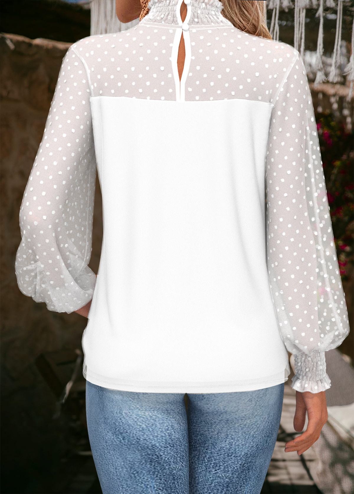 White Tummy Coverage Long Sleeve Turtleneck T Shirt | picture 