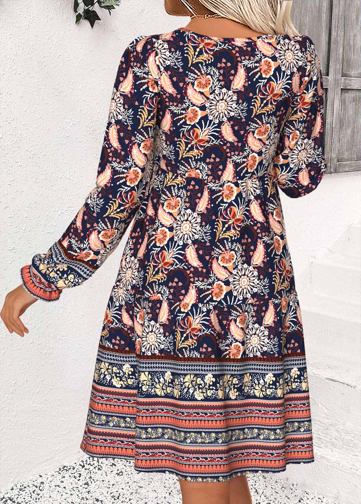 Multi Color Tummy Coverage Random Floral Print Short Dress | picture 