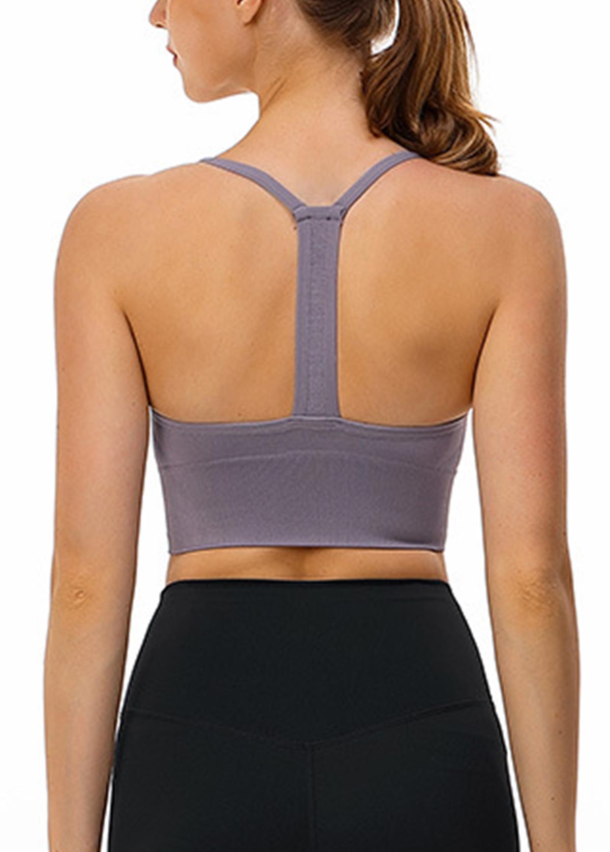 Dusty Purple Scoop Neck Sports Bra | picture 