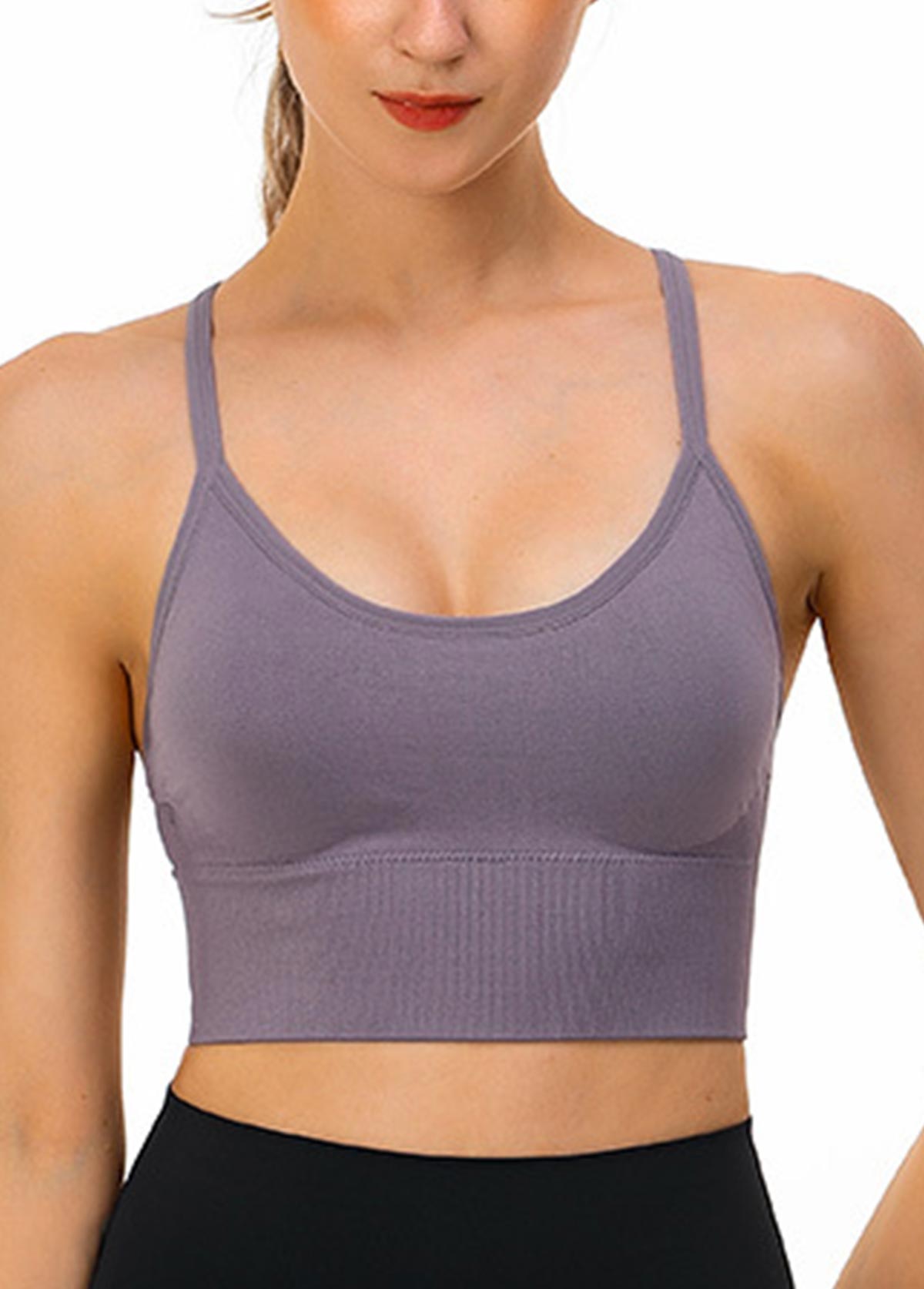 Dusty Purple Scoop Neck Sports Bra | picture 