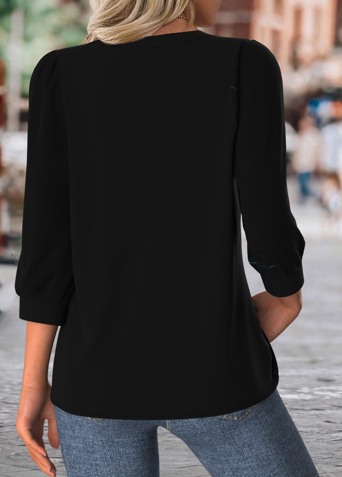 Black Tummy Coverage Dazzle Colorful Print T Shirt | picture 