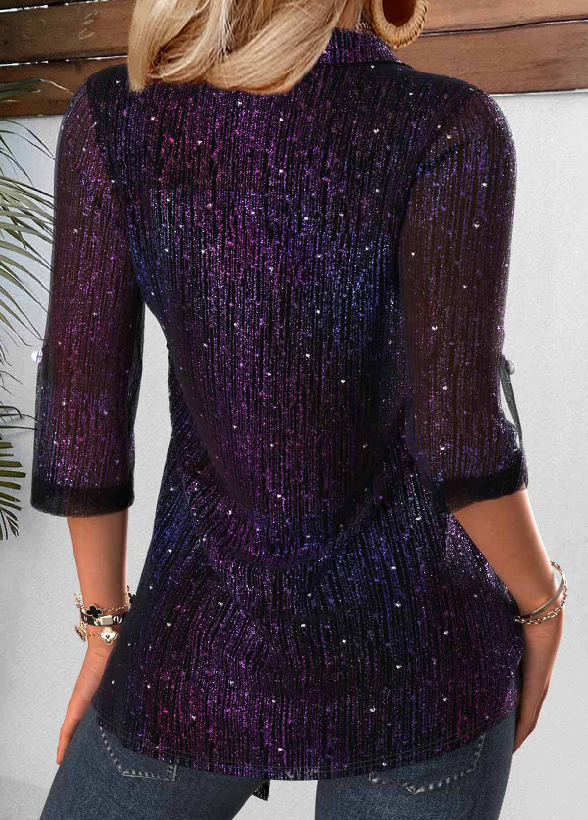 Multi Color Tummy Coverage Fake Two Piece Twinset | picture 