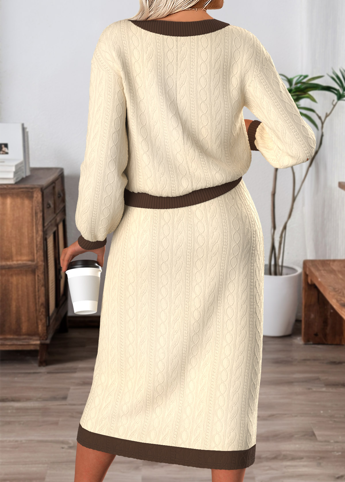 Light Camel Tummy Coverage Dress and Cover Up | picture 